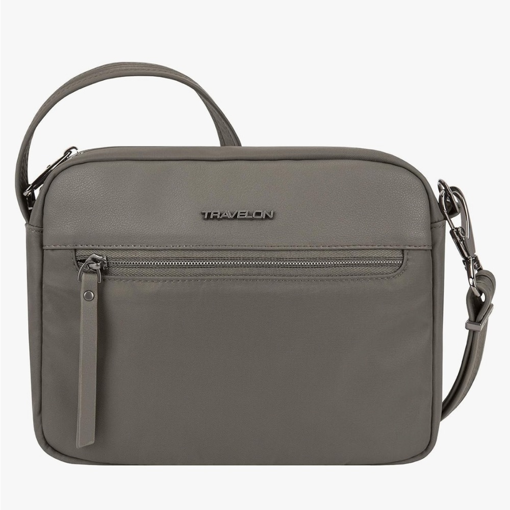 Travelon Anti-Theft Addison Dual Compartment Crossbody Bag, purse a RFID LED